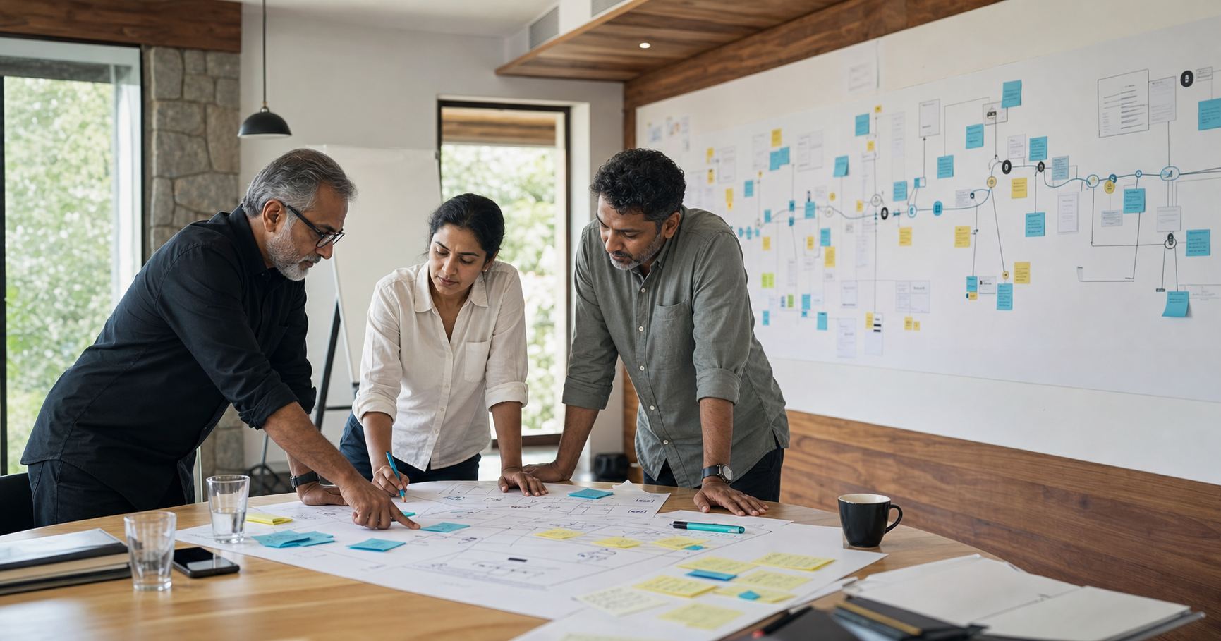 Team mapping a business process